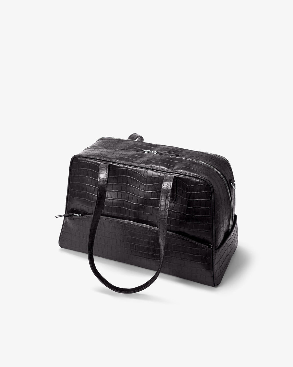 12 Hour Duffel Bag - Black Croco/Silver