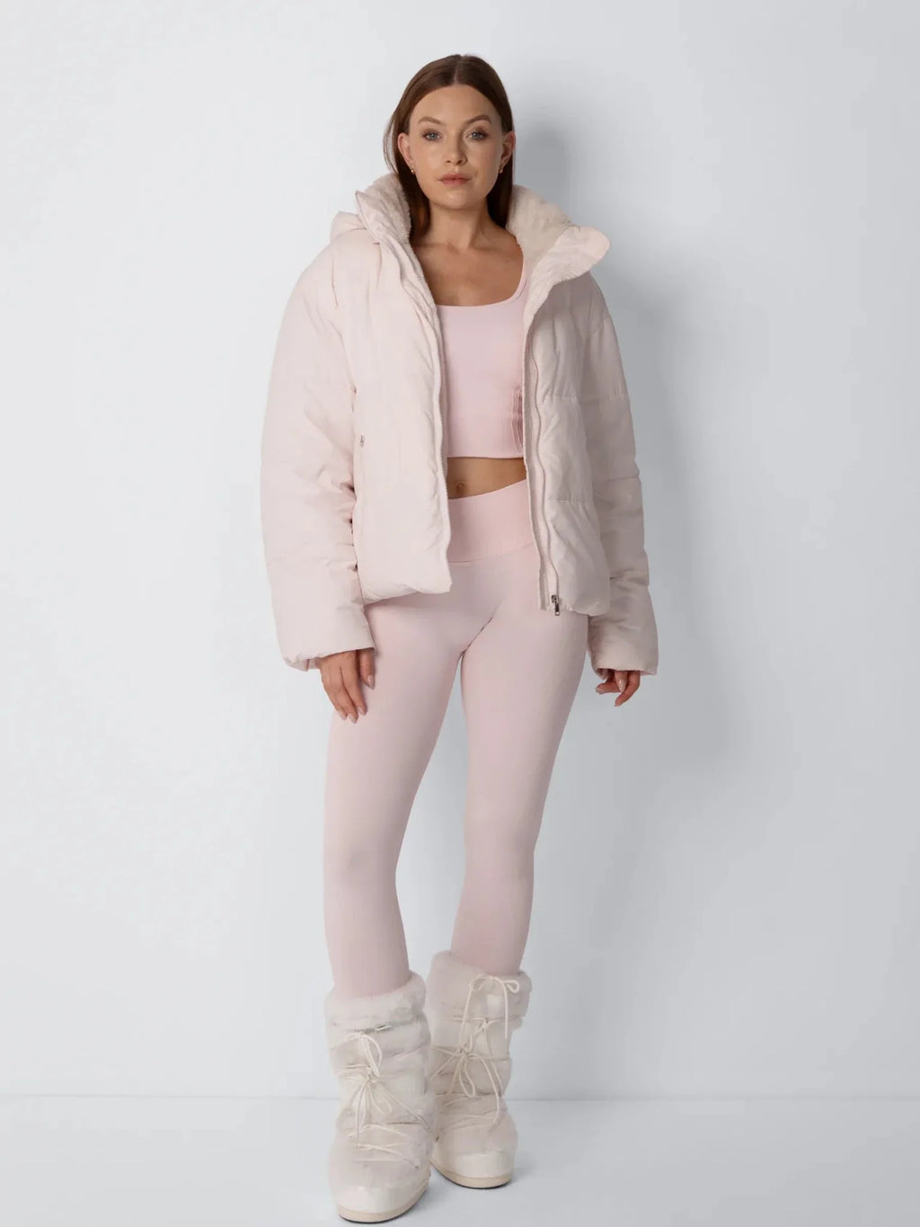The Elara Puffer Jacket - Matte Pearl
