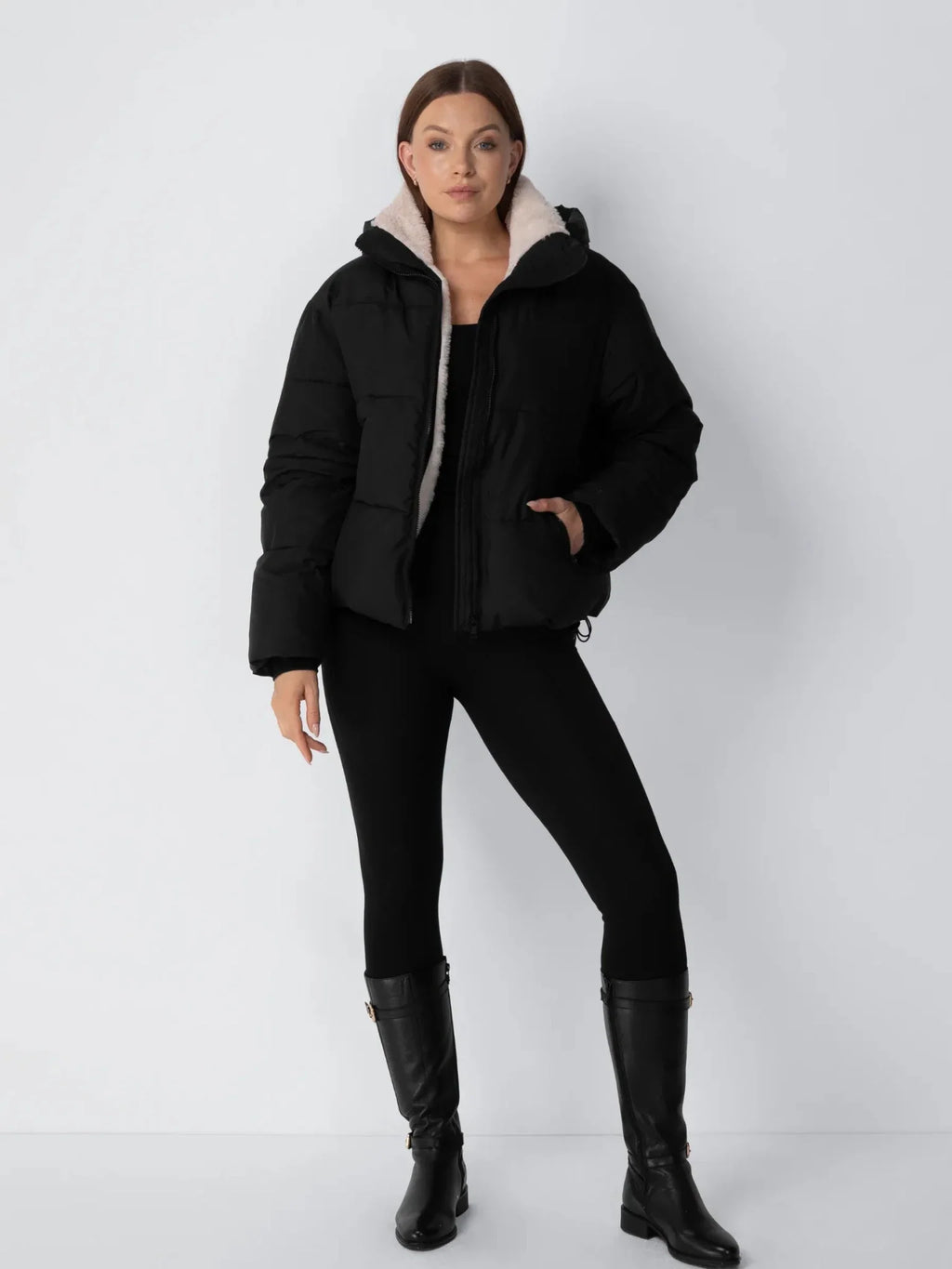 The Elara Puffer Jacket - Matte Pearl