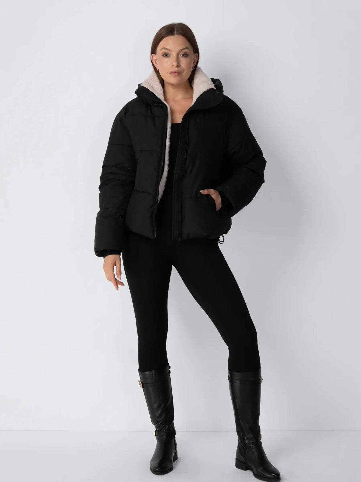 The Elara Puffer Jacket - Matte Pearl