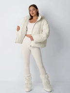 The Elara Puffer Jacket - Matte Pearl