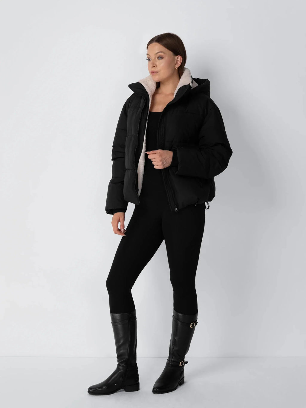 The Elara Puffer Jacket - Matte Pearl