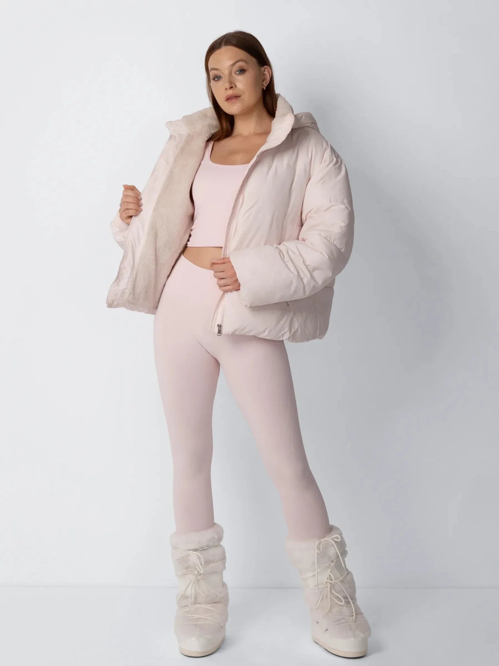 The Elara Puffer Jacket - Matte Pearl