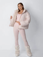 The Elara Puffer Jacket - Matte Pearl
