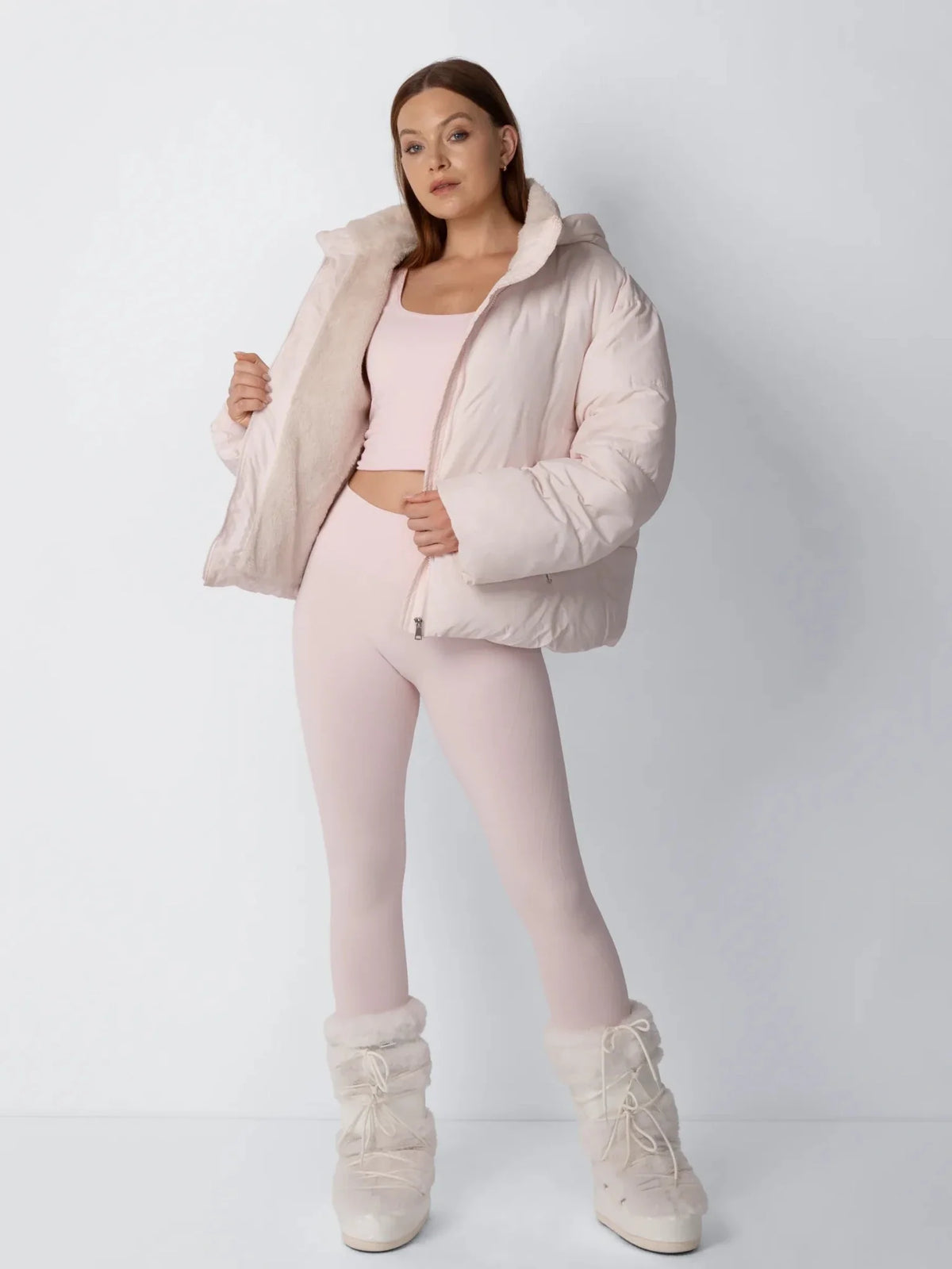 The Elara Puffer Jacket - Matte Pearl