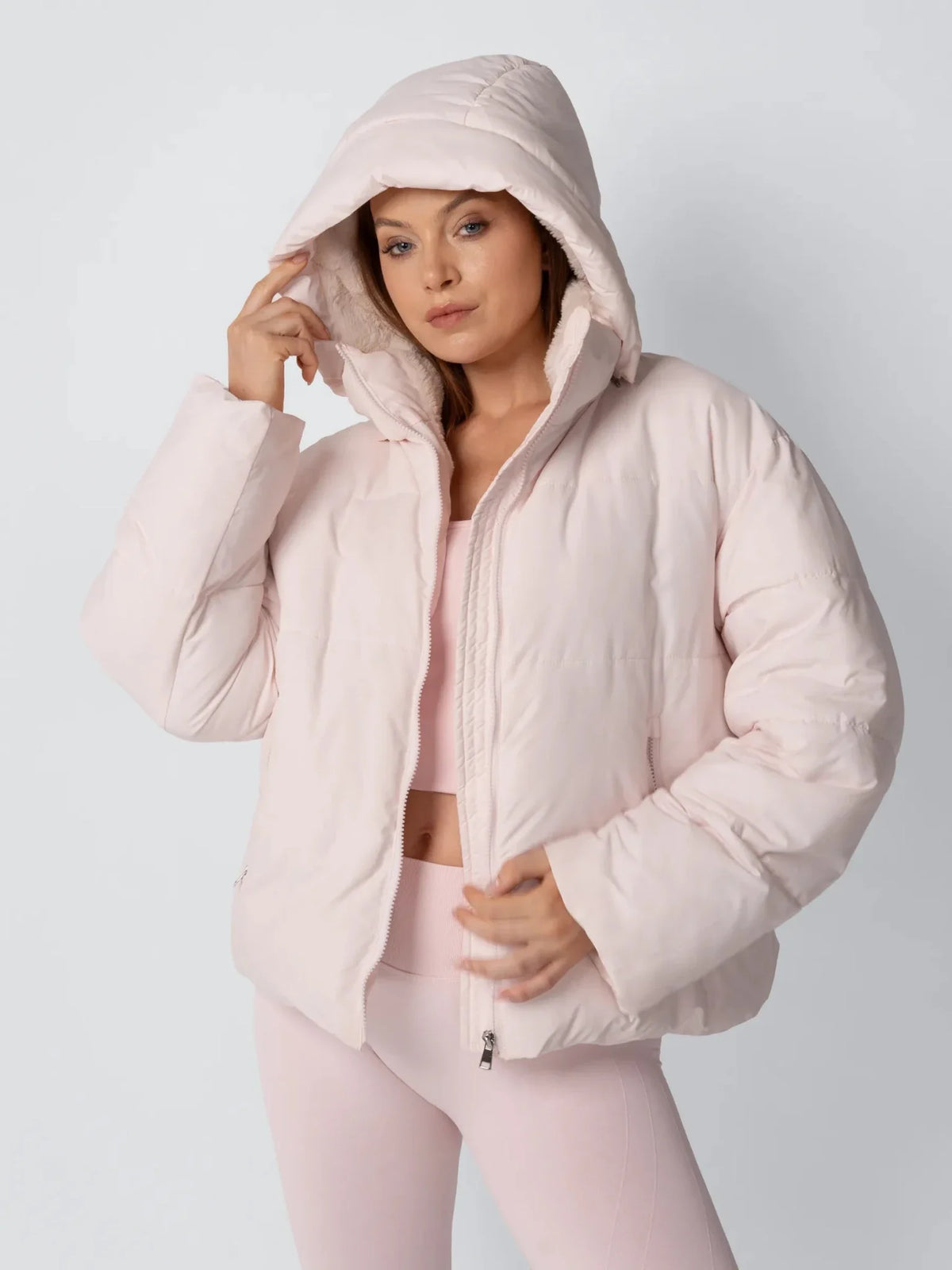 The Elara Puffer Jacket - Matte Pearl